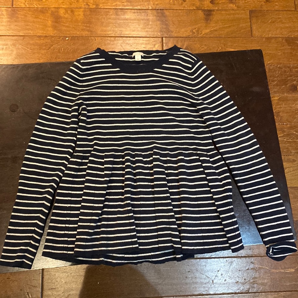 Peplum striped sweater